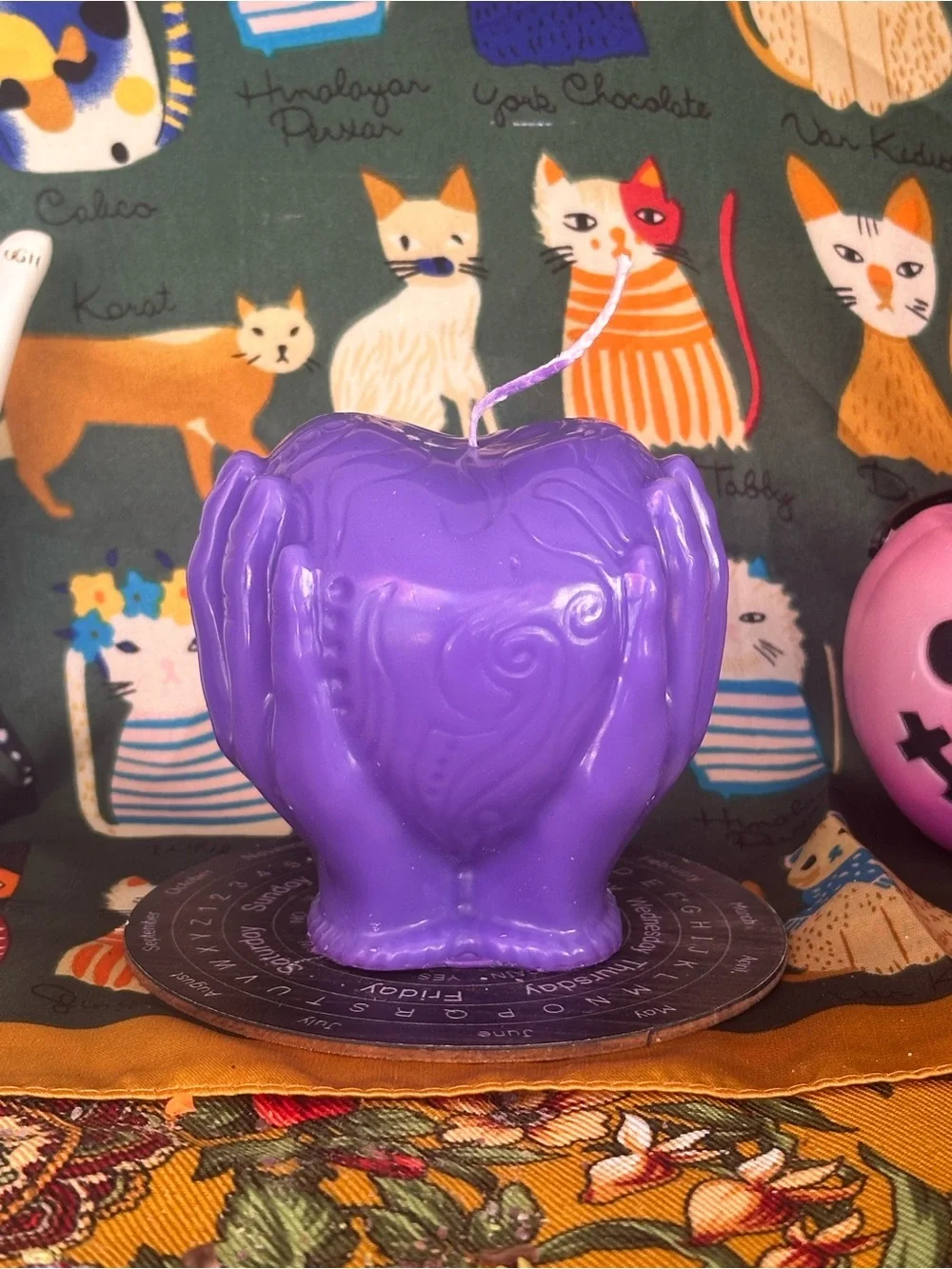 Purple Sacred Heart Candle